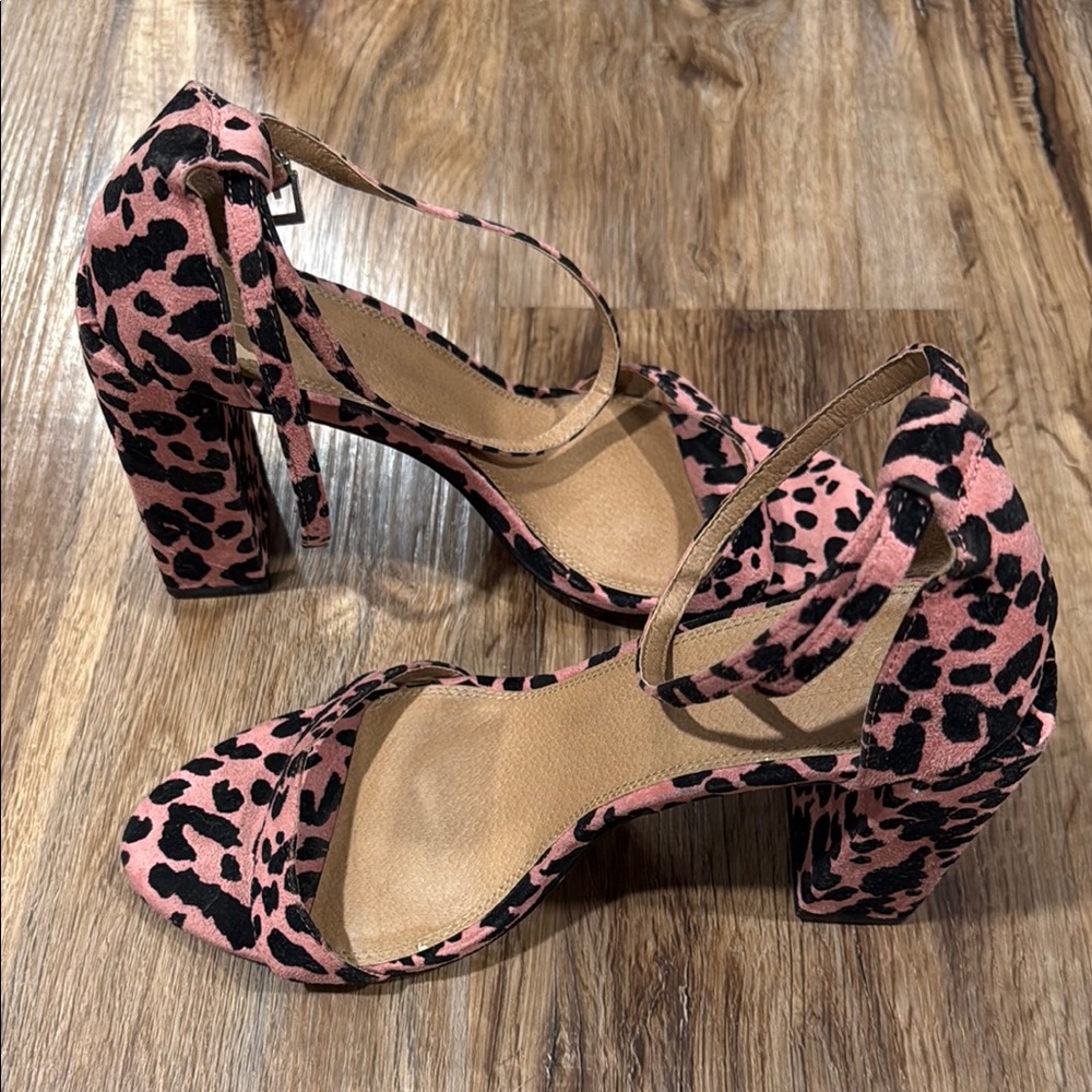 ASOS Pink Leopard Print Heels - Picture 4 of 4